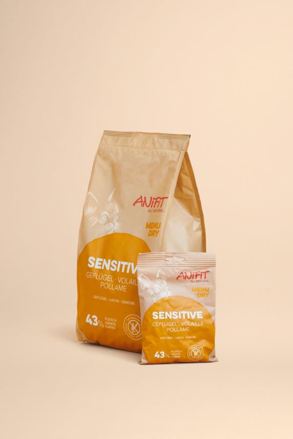 Sensitive Trockenfutter für Katzen in zwei Grössen